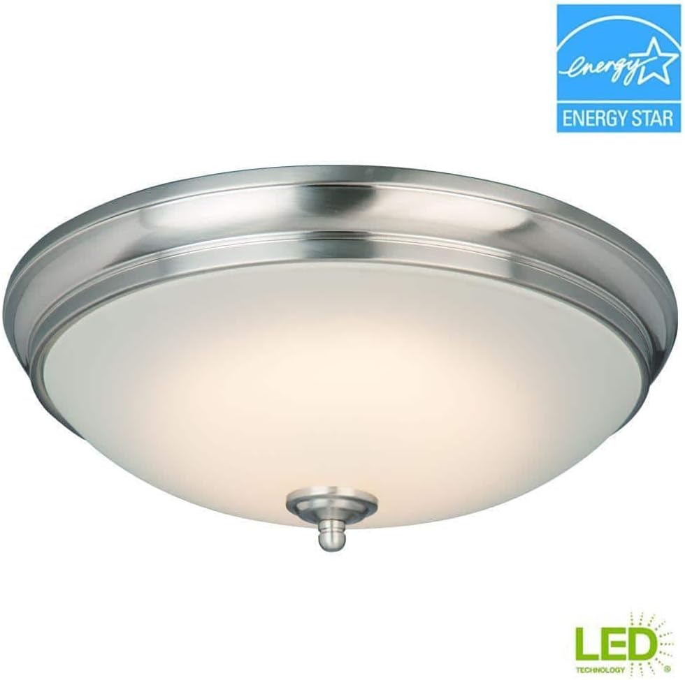 Hampton Bay Clifton 13 in. Brushed Nickel Selectable LED Flush Mount HUI8011LL-6/BN