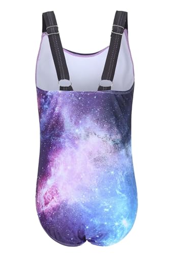 Image of Girls One Piece Swimsuits Tie Dye Bathing Suit Hawaiian Summer Swimwear for Girls 3-16 Years