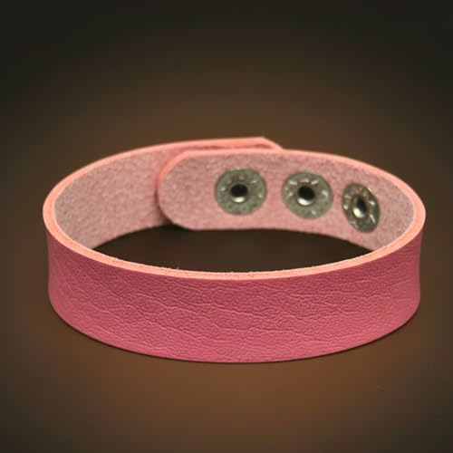 Image of THE MEN THING BLAZEFIT STRAP - 18mm Genuine Leather Bracelet with Stainless Steel Stud Button Closure for Men & Boys (6.6 /7.1 /7.6 inch)