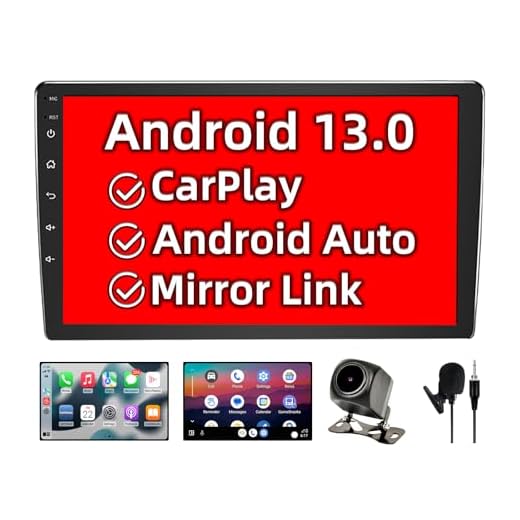 Binize Android 10 Double Din Car Stereo 10.1 Inch Compatible with Carplay Android Auto Touch Screen Radio Head Unit Multimedia Player,Bluetooth,GPS Navigation,AM,FM,EQ,Support Backup Camera