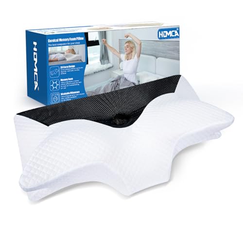 HOMCA Almohada Cervical de Espuma Viscoelastica, Almohada Ortopedica para...