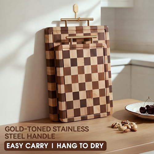 Tabla de Cortar Rectangular de Madera con Mango y Ranura para Jugos miniatura 5