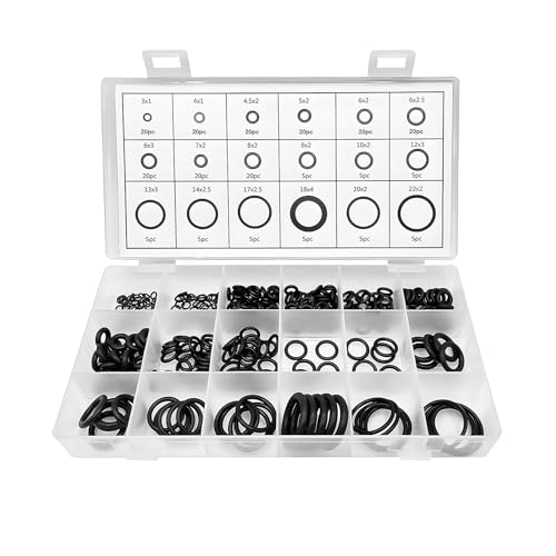 SHMZK 225PCS Rubber O-Ring Assortment Kit, 18 Sizes Heat-Resistant Rubber O Ring Sealing Washer Gasket Set, Universal Sealing Gasket for Automotive Repair Plumbing Gas Connection