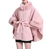 szvbofueck Chaqueta de invierno elegante para mujer, chaqueta de punto con cuello de pelo, chaqueta de invierno, chaqueta de entretiempo, chaqueta de entretiempo, abrigo de manga larga, chaqueta de