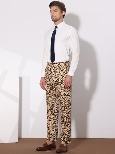 Pantalon de ville imprimé géométrique coupe plate pour homme élégant
