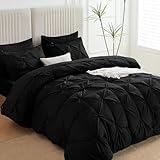 MR&HM Juego de Edredón 7 Pzas King Size Diseño de Pliegues Decorativos, Edredón Kingsize Estilo Plisado, Elegante Juego...