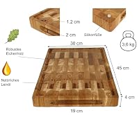 B4K® Küchenbrett aus Eiche Stirnholz 45x30x4cm – Ansicht 2