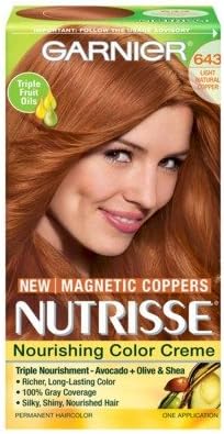 Garnier Hair Color Nutrisse Nourishing Color Creme - 643 Light Natural Copper (Pack of 3)
