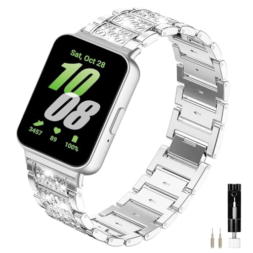 Sankel (�T���P��) Samsung Galaxy Fit 3 �E�H�b�`�o���h ���f�B�[�X ���ԂȂ� ���^�� �L���L���W���G���[ �����p Galaxy Fit3 �X�g���b�v �u���X���b�g ���X�g�o���h Galaxy Fit3 SM-R390�X�}�[�g�E