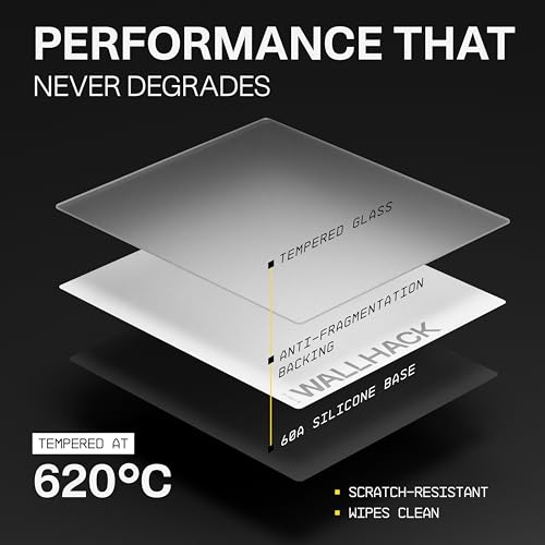 Image of Wallhack SP-004A Glass Gaming Mouse Pad, Medium 15.4x17.7 in, White | Tempered glass mousepad for FPS & esports, compact precision surface with smooth tracking & non-slip 60A silicone base.