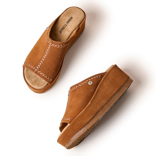 Minnetonka Paislee – Women’s Wedge Sandals with Slip-On Design, Genuine Suede, Microfiber Lining, and Thick Rubber Sole2