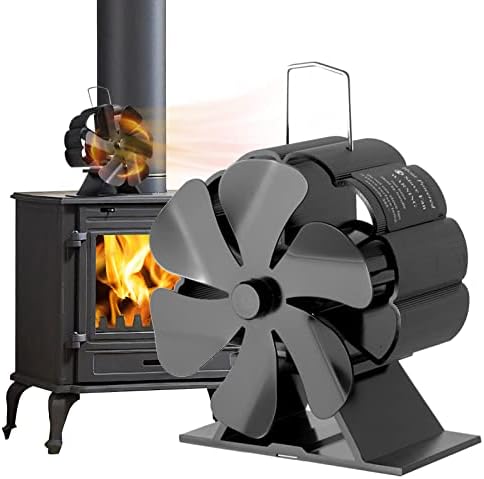JossaColar Small Wood Stove Fan, Fireplace Fan Heat Powered Stove Fan, Woodstove Fans Non Electric, Eco Fan Thermal Fan for Wood Stove, Wood Burning Stove Accessories