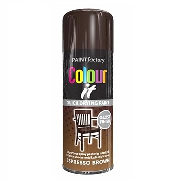 SuperGift.com Espresso Brown All Purpose Aerosol Spray Paint 400ml Quick Drying Spray, Fast Dry and Excellent Coverage for Metal, Wood, Plastic and More by Diva Gift