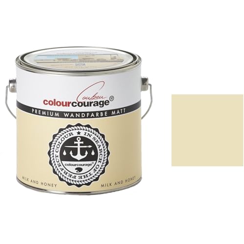 Hossi's Wholesale Colourcourage 2,5l Wandfarbe hohe Deckkraft Klasse 1 Milk and Honey Beige Creme | Innenfarbe | geruchslos