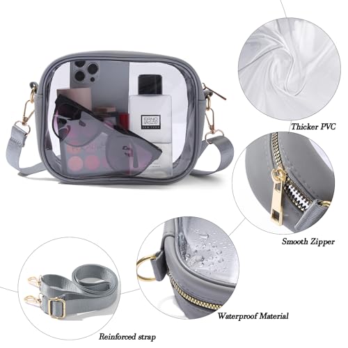 Image of TOBVZOO Clear Bag Stadium Approved, Crossbody Transparent Bag for Concerts Sports Events, Purses for Men & Women