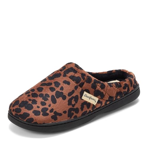 Dearfoams Women's Lightweight Memory Foam Indoor House Slipper Darcy Velour Clog with Wide Widths
