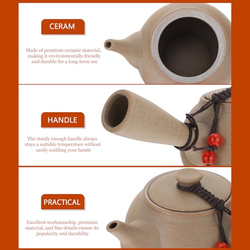 GANAZONO Kyusu Teekanne aus Keramik, 15 cm, mit ergonomischem Seitengriff, für Zuhause und Restaurant, bequemes Teeservieren