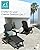 ZHUSI Folding Adirondack Chairs Set of 2 with Retractable Ottoman, Adjustable Adirondack Chair with 2 Cup Holders, Outdoor Chairs for Porch Patio Lawn Balcony Weather Resistant, Black