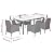 YITHOPI 7 Piece Patio Dining Set with Cushions Gray Poly Rattan Versatile Lounge Furniture Outdoor Lounge Set Patio Furniture Sets Balcony Furniture Sets for patios, Gardens, Decks