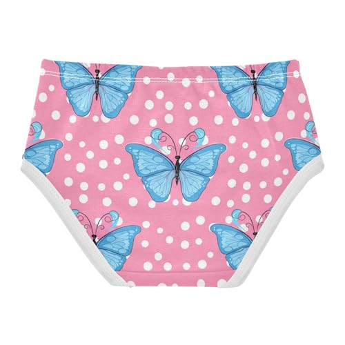 Cotton Toddler Underwear Floral Light Blue Butterflies Pink Little Girl Panties Artistic Undies Kids Briefs 2t2