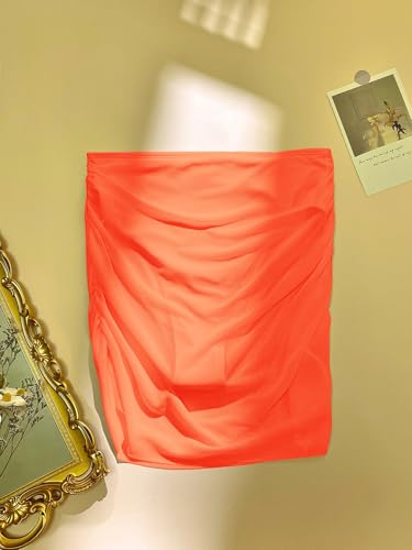Bas de maillot de bain chic en maille froncée orange L - 5