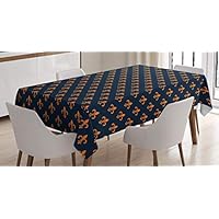 ABAKUHAUS Fleur de Lis tafelkleed Frankrijk, Fleur de Lis, eetkamer, keuken, rechthoekig, 140 x 200 cm, blauw
