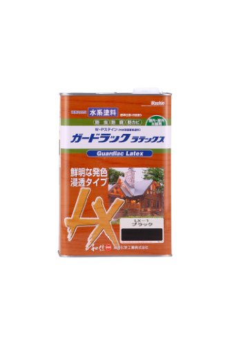 和信ペイント ガードラックラテックス プロ仕様の水性屋外木部用塗料 鮮明な発色 高耐候性 ブラック 3.5kg