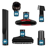 TUAKIMCE 6PCS Vacuum Cleaner Accessories Set Compatible with Henry Hoover Attachments Including 2 in 1 Nozzle/Flat Suction/PP Hair Brush/Sofa Brush/Round Horsehair Brush 35mm to 32mm Adapter