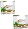 2 Piezas de Encanto de Pez Dorado de Mini Tanque con este Accesorio en Miniatura a Escala 1:12 Tanque de Peces Cuadrado Decoración de Vidrio Realista para Exhibición en Casa de Muñecas Encanto Cautivador para Manualidades y Adornos Paisaje Hecho a Mano 2
