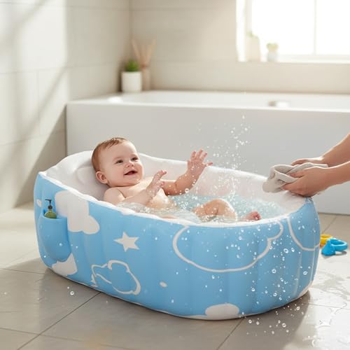 Baignoire gonflable bébé avec inclinaison confortable ergonomique - 5
