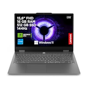 Lenovo LOQ Essential Gaming AI Laptop | 15.6″ FHD 144Hz | NVIDIA GeForce RTX 5050 | Intel Core i5-13450HX | 16GB RAM | 512GB SSD | Windows 11 | QWERTZ | Weiss-beleuchtet | Grau | 3 Monate Game Pass