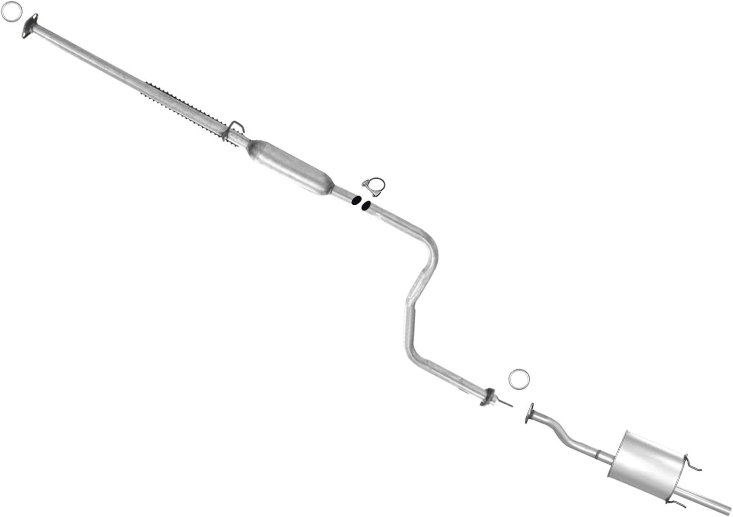 Exhaust System Pipe Muffler Replacement Parts for Honda Civic 1996 1997 1998 1999 2000 1.6L 2 Door 4 door DX HX LX Models Resonator Pipe Muffler Tail Pipe Clamps Gasket