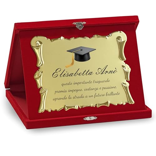 Pubblimania LAUREA TARGA con COFANETTO in Velluto per Regalo. Personalizzata.