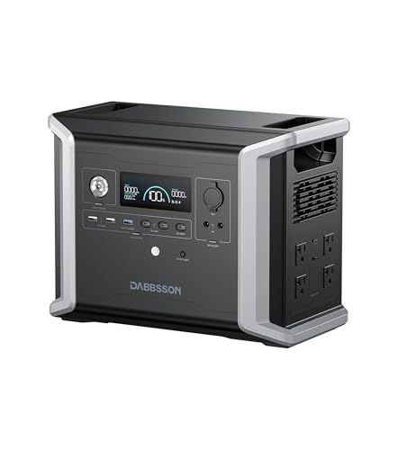 Dabbsson Portable Power Station DBS1300, 1330Wh EV Semi-solid State LiFePO4 Battery, Max 9400Wh, 4 X 1200W AC Outlets, Solar Generator for Camping, Home Backup, Emergency, RV