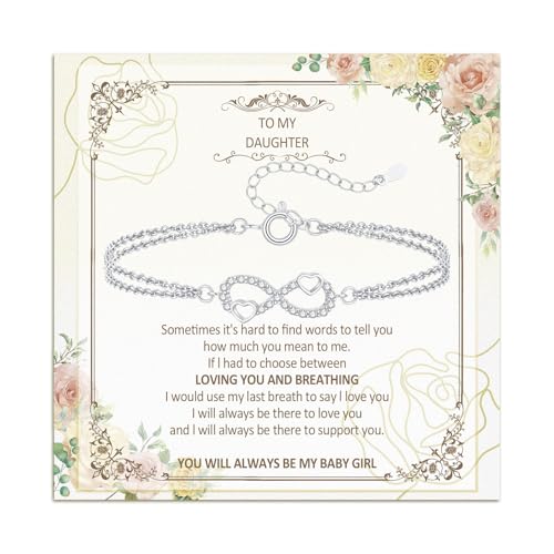 Pulseras para niñas con corazón de amor infinito para hija y nieta