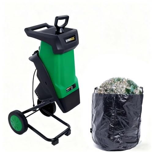 SIEEOUR 2400w Triturador De Jardín Eléctrico, Astilladora De Madera 40mm Con Caja De Recogida 50l, Apagado De Seguridad Y Cuchillas Reversibles, Triturador Portátil Para Ramas De Jardín