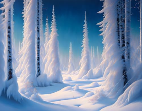 Affiches sur toile d'art forêt de glace SERENDIPITP grand format luxe