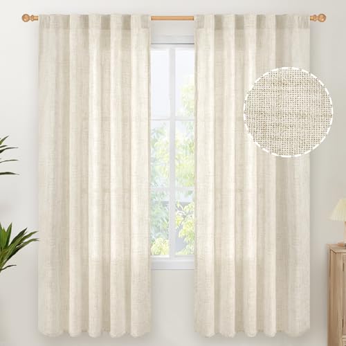 YoungsTex Linen Curtains 72 Inch Length for Living Room -