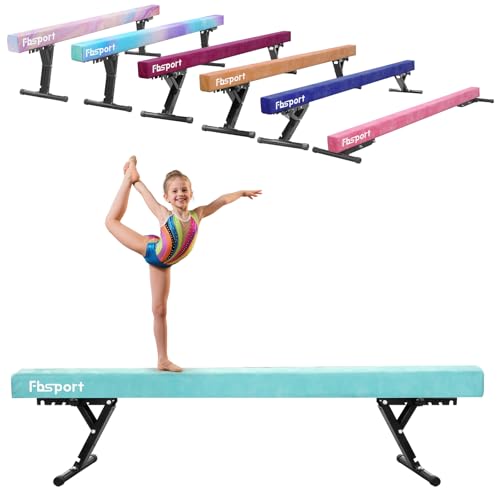 FBSPORT Barra Gimnasia artistica Alta,Barra de Equilibrio Gimnasia artistica Ajustable 244cm,5 Alturas Ajustables viga Estabilidad Equipos de Entrenamiento de práctica de Gimnasio para niño