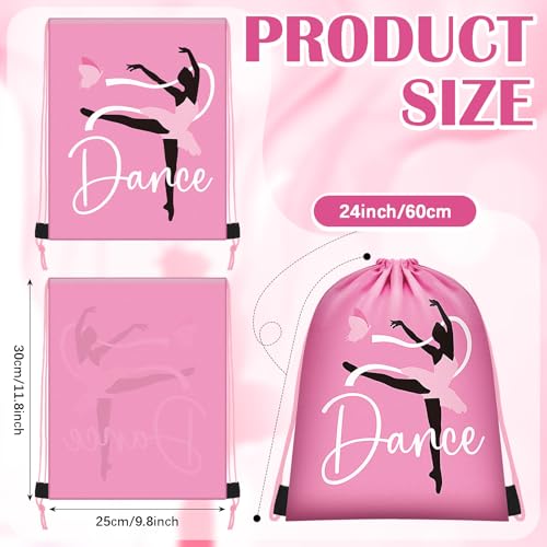 Kacctyen 30 Pcs Dance Drawstring Bag Gifts Drawstring Ballet Backpack Bulk Graduation Gift Bags Favors Bags for Dancers Dance Team Bestie