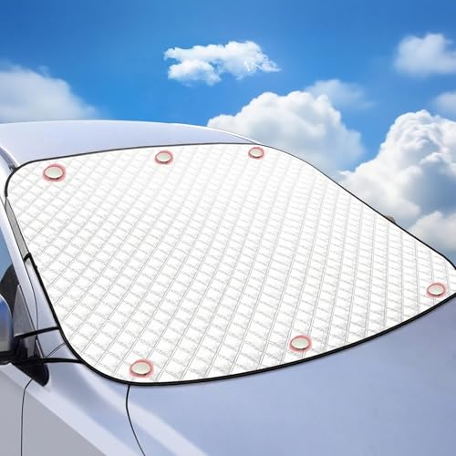 Protector para Parabrisas, Protector Parabrisas Coche Invierno/Verano, Protector Parabrisas Coche con 6 Magnético Universal, Protector Parabrisas, Plegable contra Nieve, Hielo, Sol(193 * 126cm)