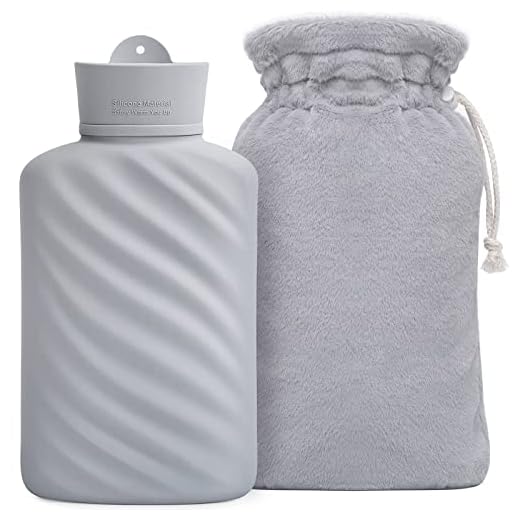 Microwaveable Hot Water Bottle with Cover(1 Liter), MEETRUE Innovative BPA-Free Silicone Hot Water Bottle Hot Water Bag for Pain Relief, Hot & Cold Therapies-Winter Gift for Women Children Elderly