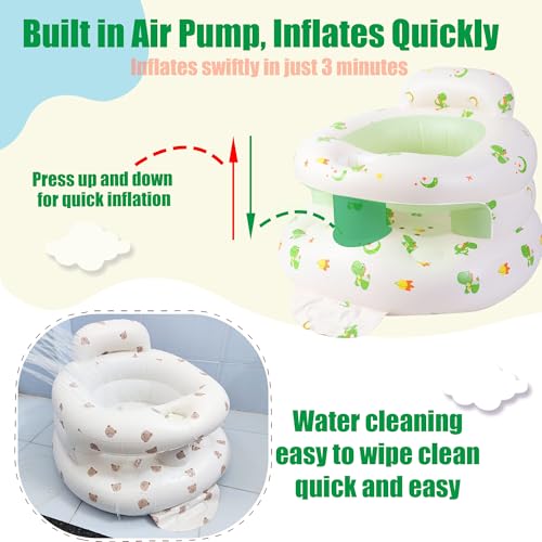 Image of Upgraded Inflatable Baby Seat for Babies 4-36 Months, Inflatable Baby Chair Sit Me Up Floor Seat for Baby, Back Support Baby Seats for Infants for Sitting Up with Built in Air Pump
