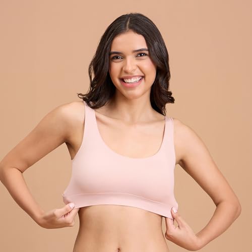 Image of NYKD By Nykaa Padded Non-Wired Transparent Back Bra with Free Transparent Shoulder Straps - NYB373