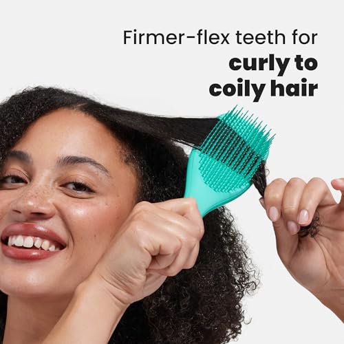 Tangle Teezer Ultimate Detangler Curly Hair Brush, Dry & Wet Hairbrush, Reduces Frizz & Breakage, for 3C to 4C Curly Hair Types, Aqua Green - Thumbnail 6