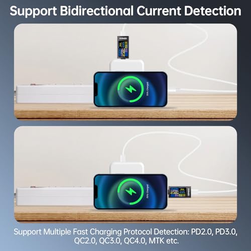 Image of Type-C Tester FORIOT DC4-30V 0-12A Multifunctional Power Meter with 1.14inch IPS Digital Display Multimeter Voltage Current Detector Support PD, QC, MTK and Other Fast Charging Protocol Detection