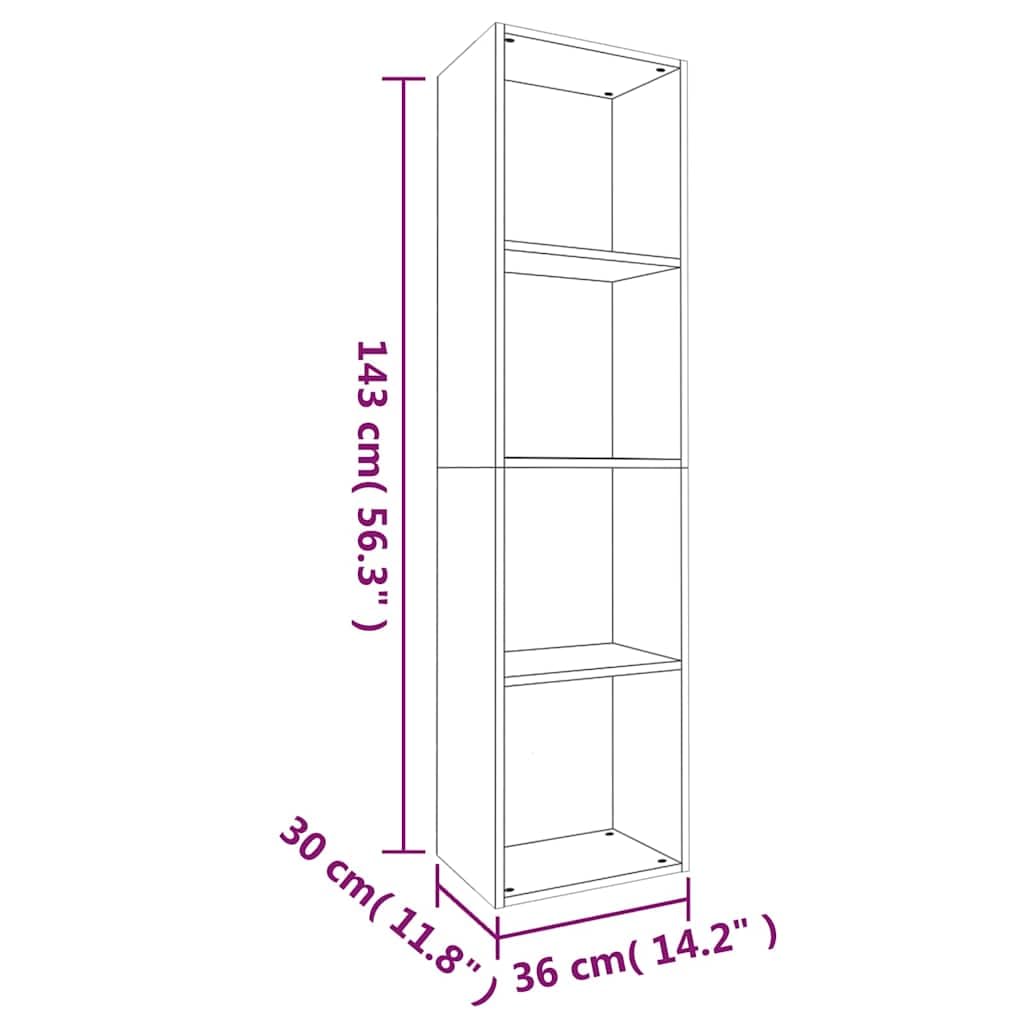 Libreria grigia con 4 ripiani, scaffale versatile in legno per soggiorno, ufficio e corridoio, ideale come mobile TV, spazio per libri, DVD, decorazione, robusto materiale in legno, 36 x 30 x