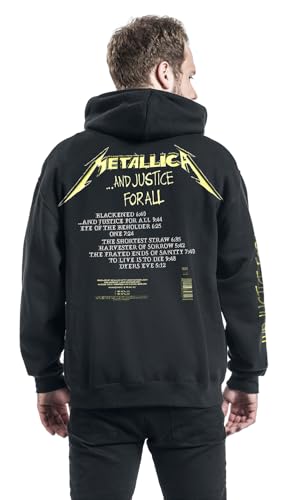Metallica ...And Justice For All Uomo Felpa Con Cappuccio Nero S 80% Cotone, 20% Poliestere Regular - 7