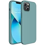 Miracase Compatible with iPhone 13 Case 6.1 inch(2021),Soft Liquid Silicone Gel Rubber Full Body Protection Shockproof Cover Case(Midnight Green)