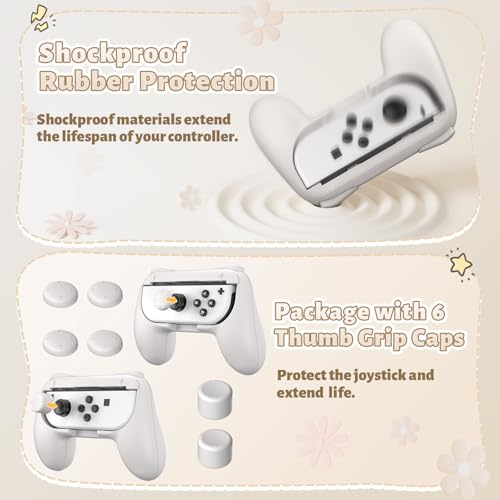 Image of FASTSNAIL Grips Compatible with Nintendo Switch Joy-Con&Switch OLED Model, Wear-resistant Handle Kit Gamepad Replacement for Nintendo Switch Joy Cons &Switch OLED Model for Controller